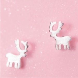 925 Silver Reindeer Stud Earrings
